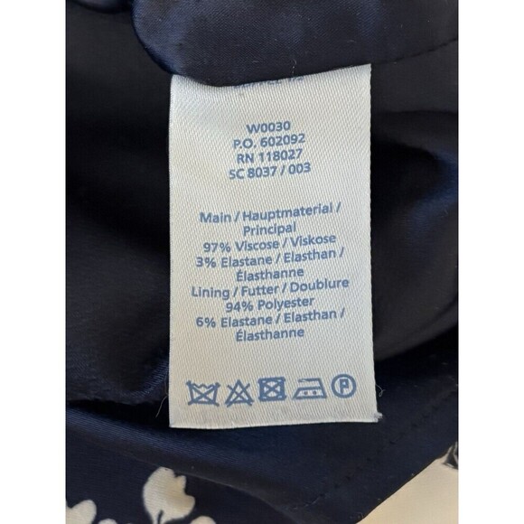 BODEN Delia Sheath Dress Women 6 Petite Navy Floral Bell 1/2 Sleeve Knee Career - Picture 9 of 14